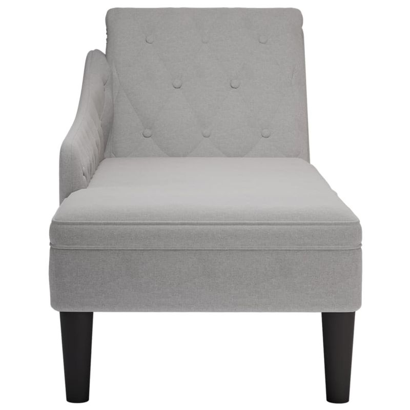 Casa si Gradina - Mobilier - Scaune si fotolii - Fotolii - Sezlong cu perna si cotiera dreapta, gri nor, textil - Infinity.ro
