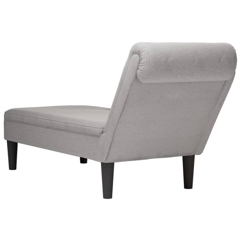 Casa si Gradina - Mobilier - Scaune si fotolii - Fotolii - Sezlong cu perna si cotiera dreapta, gri nor, textil - Infinity.ro