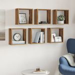 Casa si Gradina - Mobilier - Biblioteci si rafturi - Rafturi - Rafturi de perete cub 6 buc. stejar artizanal, 30x15x30 cm lemn - Infinity.ro