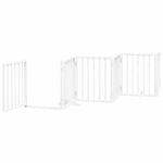 Petshop - Accesorii petshop - Culcusuri si custi - Custi interior si exterior - Poarta caini pliabila cu usa 12 panouri, alb, 600 cm, lemn plop - Infinity.ro