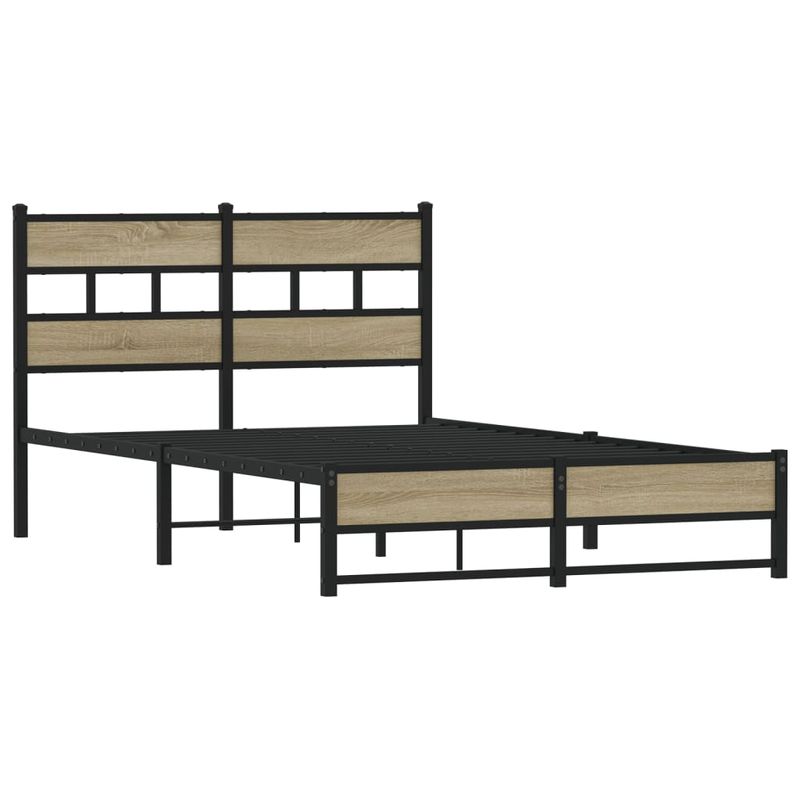 Casa si Gradina - Mobilier - Paturi si accesorii - Paturi - Cadru de pat metalic fara saltea, stejar sonoma, 120x200 cm - Infinity.ro