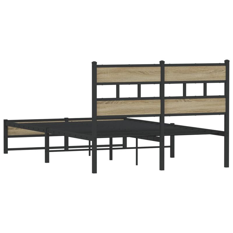 Casa si Gradina - Mobilier - Paturi si accesorii - Paturi - Cadru de pat metalic fara saltea, stejar sonoma, 120x200 cm - Infinity.ro