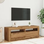 Casa si Gradina - Mobilier - Comode si corpuri - Comode - Dulap TV cu LED stejar artizanal 120x35x40 cm lemn prelucrat - Infinity.ro
