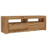 Casa si Gradina - Mobilier - Comode si corpuri - Comode - Dulap TV cu LED stejar artizanal 120x35x40 cm lemn prelucrat - Infinity.ro