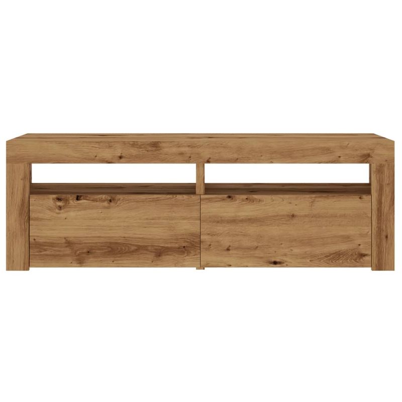 Casa si Gradina - Mobilier - Comode si corpuri - Comode - Dulap TV cu LED stejar artizanal 120x35x40 cm lemn prelucrat - Infinity.ro