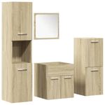 Casa si Gradina - Mobilier - Seturi de mobilier - Seturi baie - Set mobilier de baie, 4 piese, stejar sonoma, lemn prelucrat - Infinity.ro