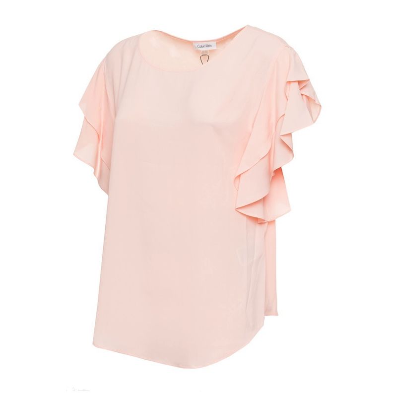 Fashion, accesorii si bijuterii - Femei - Imbracaminte femei - Camasi si bluze femei - Bluza dama Calvin Klein S82TG95A, M INTL, Roz - Infinity.ro