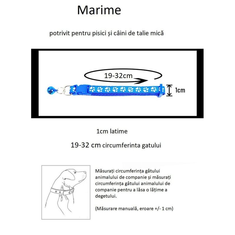 Petshop/Accesorii petshop/Zgarzi, lese si hamuri/Zgarzi - Zgarda ajustabila cu clopotel pentru caini si pisici, 18-32cm, Maro - Infinity.ro