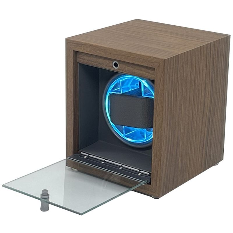 Fashion, accesorii si bijuterii - Barbati - Bijuterii barbati - Ceasuri barbati - Cutie intors ceasuri automatice, 1 compartiment, lumini LED, modern si elegant, 5 moduri, 4 programe rotatie, lemn - Infinity.ro