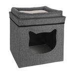 Petshop - Accesorii petshop - Culcusuri si custi - Culcusuri si saltele - Culcus modern, pentru pisici, 40x40x40 cm, negru gri - Infinity.ro