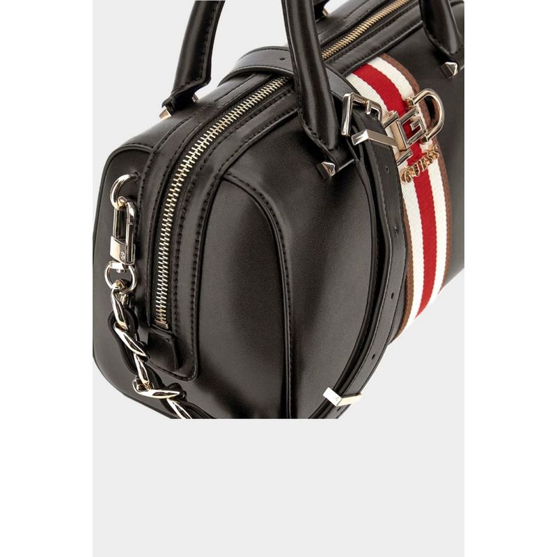 Fashion, accesorii si bijuterii - Femei - Accesorii femei - Genti si rucsacuri femei - Geanta dama Guess Nelka Satchel VG930705 Negru 25.5 x 16 x 12.5 cm - Infinity.ro