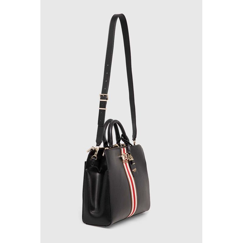 Fashion, accesorii si bijuterii - Femei - Accesorii femei - Genti si rucsacuri femei - Geanta dama Guess nelka satchel VG930707 35 x 25 x 11 cm Negru - Infinity.ro