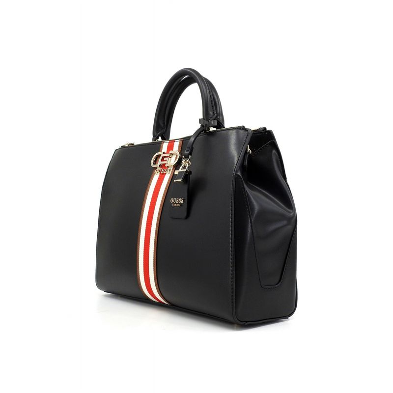 Fashion, accesorii si bijuterii - Femei - Accesorii femei - Genti si rucsacuri femei - Geanta dama Guess nelka satchel VG930707 35 x 25 x 11 cm Negru - Infinity.ro