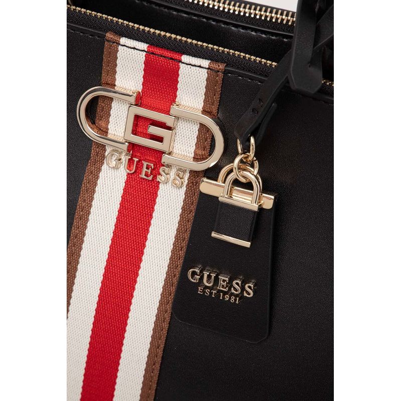Fashion, accesorii si bijuterii - Femei - Accesorii femei - Genti si rucsacuri femei - Geanta dama Guess nelka satchel VG930707 35 x 25 x 11 cm Negru - Infinity.ro