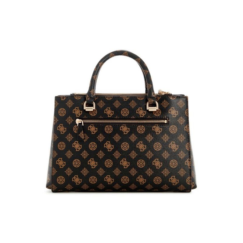 Fashion, accesorii si bijuterii - Femei - Accesorii femei - Genti si rucsacuri femei - Geanta dama Guess Loralee Status Satchel PG922606 Maro 30 x 22 x 10 cm - Infinity.ro