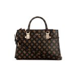 Fashion, accesorii si bijuterii - Femei - Accesorii femei - Genti si rucsacuri femei - Geanta dama Guess Loralee Status Satchel PG922606 Maro 30 x 22 x 10 cm - Infinity.ro