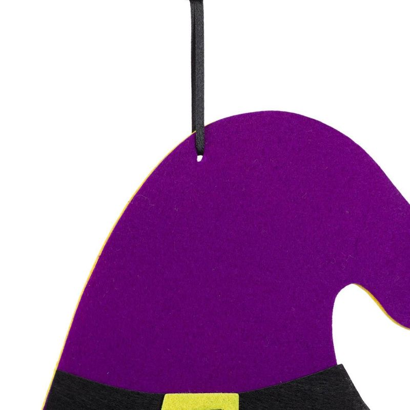Casa si Gradina - Decoratiuni - Decoratiuni de sezon - Decoratiune Halloween Fara Brand, Dovleac, Pasla, Portocaliu/Mov, 27.5x38cm, Suspendabila - Infinity.ro
