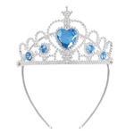 Casa si Gradina - Decoratiuni - Decoratiuni petrecere - Masti si costume carnaval - Coronita Par Fete, Model Inima, Culoare Argintiu Bleu, Material Plastic - Infinity.ro