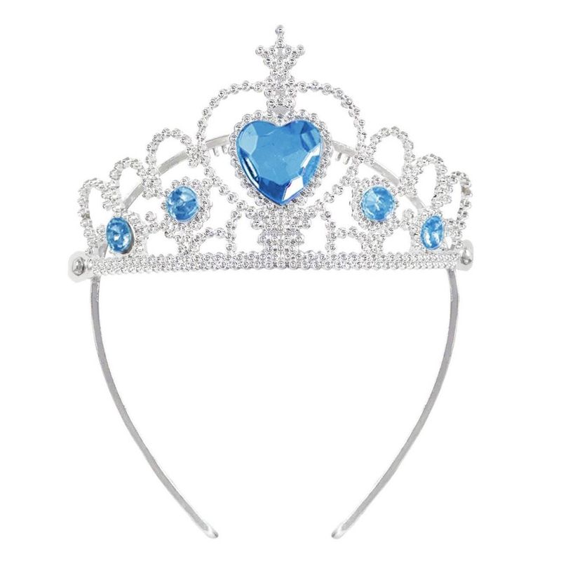 Casa si Gradina - Decoratiuni - Decoratiuni petrecere - Masti si costume carnaval - Coronita Par Fete, Model Inima, Culoare Argintiu Bleu, Material Plastic - Infinity.ro
