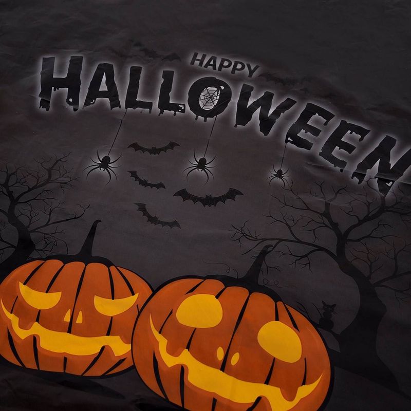 Casa si Gradina - Decoratiuni - Decoratiuni petrecere - Vesela pentru petrecere - Fata de Masa Halloween, Happy Halloween, Plastic, Negru, 180x120cm, 1 Bucata - Infinity.ro