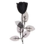 Casa si Gradina - Decoratiuni - Obiecte decorative - Plante artificiale - Floare Artificiala Trandafir, 47cm, Culoare Negru-Mov, Material Plastic - Infinity.ro