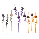 Casa si Gradina - Bucatarie si vesela - Accesorii bar - Paie si decoratiuni cocktail - Paie Reutilizabile, Halloween, Set 10 Bucati, Multicolor, 6x270 mm - Infinity.ro