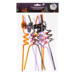 Casa si Gradina - Bucatarie si vesela - Accesorii bar - Paie si decoratiuni cocktail - Paie Reutilizabile, Halloween, Set 10 Bucati, Multicolor, 6x270 mm - Infinity.ro
