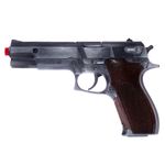 Jucarii, Copii si Bebe - Jucarii si jocuri - Jucarii de rol - Arme de jucarie - Pistol Jucarie Metalic, Beretta, Cu 8 Capse, 22 cm, Maro-Argintiu - Infinity.ro