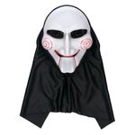 Jucarii, Copii si Bebe - Jucarii si jocuri - Jucarii de rol - Masti si costume copii - Masca Halloween, Thriller, Cercuri Rosii, Ochi Mici, Acoperire Cap, Alb/Negru, Plastic/Poliester - Infinity.ro