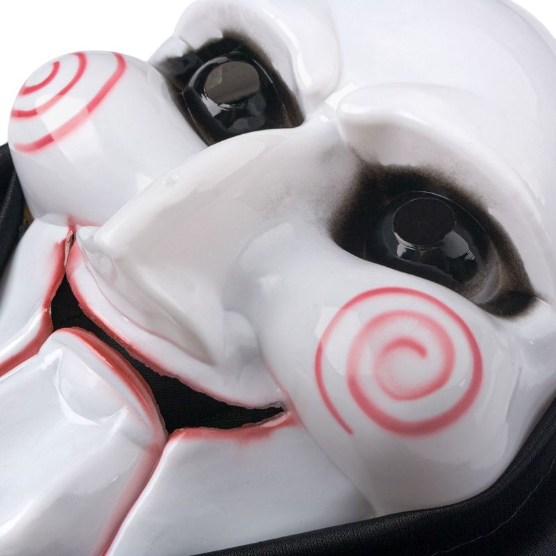 Jucarii, Copii si Bebe - Jucarii si jocuri - Jucarii de rol - Masti si costume copii - Masca Halloween, Thriller, Cercuri Rosii, Ochi Mici, Acoperire Cap, Alb/Negru, Plastic/Poliester - Infinity.ro