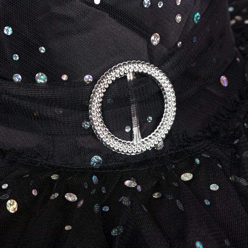 Jucarii, Copii si Bebe - Jucarii si jocuri - Jucarii de rol - Masti si costume copii - Palarie Vrajitoare, Voal Tulle, Buline Argintii, Negru, Diametru 43 cm, Inaltime 36 cm - Infinity.ro
