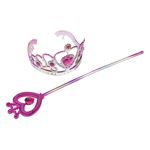 Jucarii, Copii si Bebe - Jucarii si jocuri - Jucarii de rol - Masti si costume copii - Set Tiara & Bagheta, Multicolor, Plastic, 2 piese - Infinity.ro