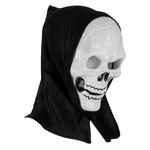 Jucarii, Copii si Bebe - Jucarii si jocuri - Jucarii de rol - Masti si costume copii - Masca Halloween Schelet, Craniu Alb, Acoperire Cap Neagra, Plastic si Poliester - Infinity.ro