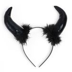 Jucarii, Copii si Bebe - Jucarii si jocuri - Jucarii de rol - Masti si costume copii - Bentita Carnaval, Model Diavol, Culoare Neagra, Coarne Negre - Infinity.ro