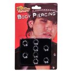 Jucarii, Copii si Bebe - Jucarii si jocuri - Jucarii de rol - Masti si costume copii - Accesorii Deghizare Halloween, Set 9 Cercei Body Piercing, Argintii - Infinity.ro