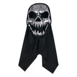 Jucarii, Copii si Bebe - Jucarii si jocuri - Jucarii de rol - Masti si costume copii - Masca Halloween Horror, Craniu, Negru cu Argintiu, Plastic si Poliester - Infinity.ro