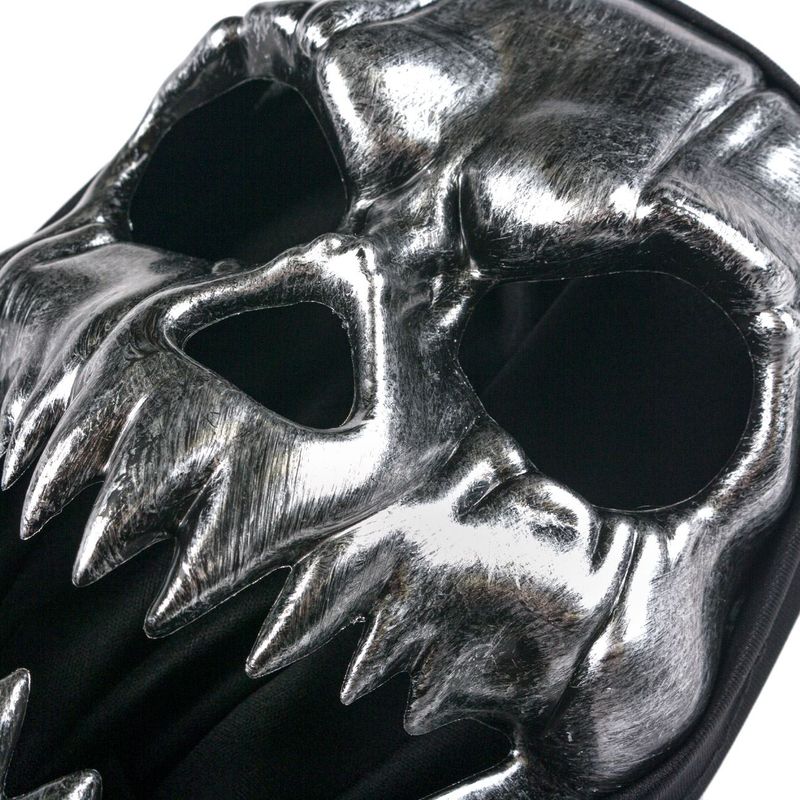 Jucarii, Copii si Bebe - Jucarii si jocuri - Jucarii de rol - Masti si costume copii - Masca Halloween Horror, Craniu, Negru cu Argintiu, Plastic si Poliester - Infinity.ro