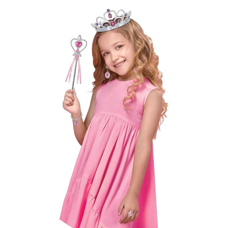 Jucarii, Copii si Bebe - Jucarii si jocuri - Jucarii de rol - Masti si costume copii - Set Accesorii de Printesa, Fete, Roz, 8 Piese - Infinity.ro