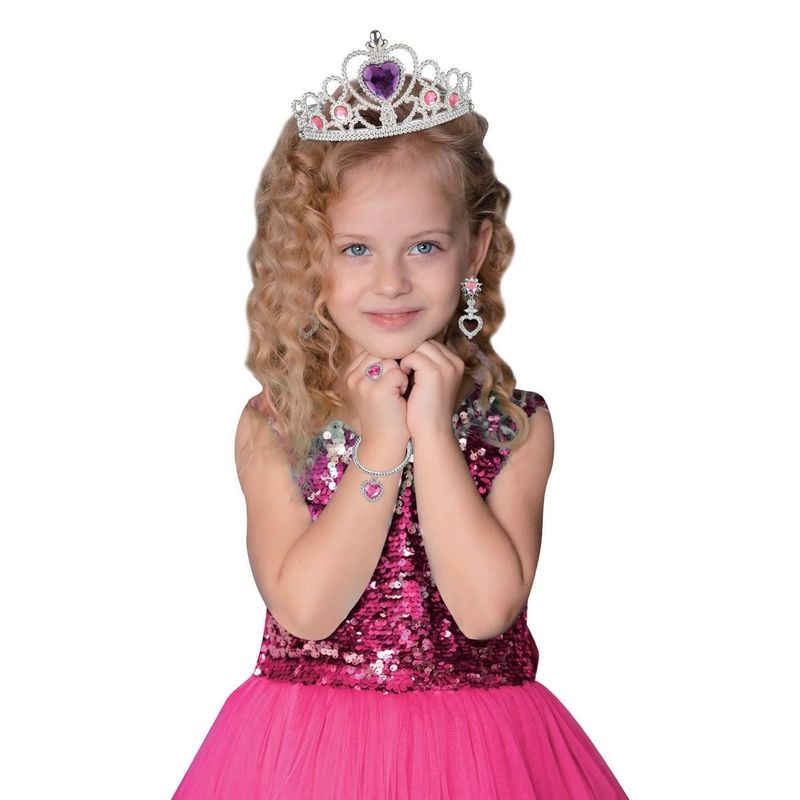 Jucarii, Copii si Bebe - Jucarii si jocuri - Jucarii de rol - Masti si costume copii - Set Accesorii de Printesa, Fete, Roz, 8 Piese - Infinity.ro
