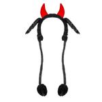 Jucarii, Copii si Bebe - Jucarii si jocuri - Jucarii de rol - Masti si costume copii - Coronita Diavol, Urechi In Miscare, Rosu/Negru - Infinity.ro