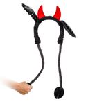 Jucarii, Copii si Bebe - Jucarii si jocuri - Jucarii de rol - Masti si costume copii - Coronita Diavol, Urechi In Miscare, Rosu/Negru - Infinity.ro