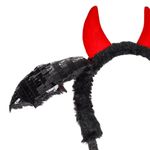 Jucarii, Copii si Bebe - Jucarii si jocuri - Jucarii de rol - Masti si costume copii - Coronita Diavol, Urechi In Miscare, Rosu/Negru - Infinity.ro