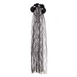 Jucarii, Copii si Bebe - Jucarii si jocuri - Jucarii de rol - Masti si costume copii - Bentita Par Halloween, Trandafiri Negri, Dantela Neagra, Lungime 90cm - Infinity.ro