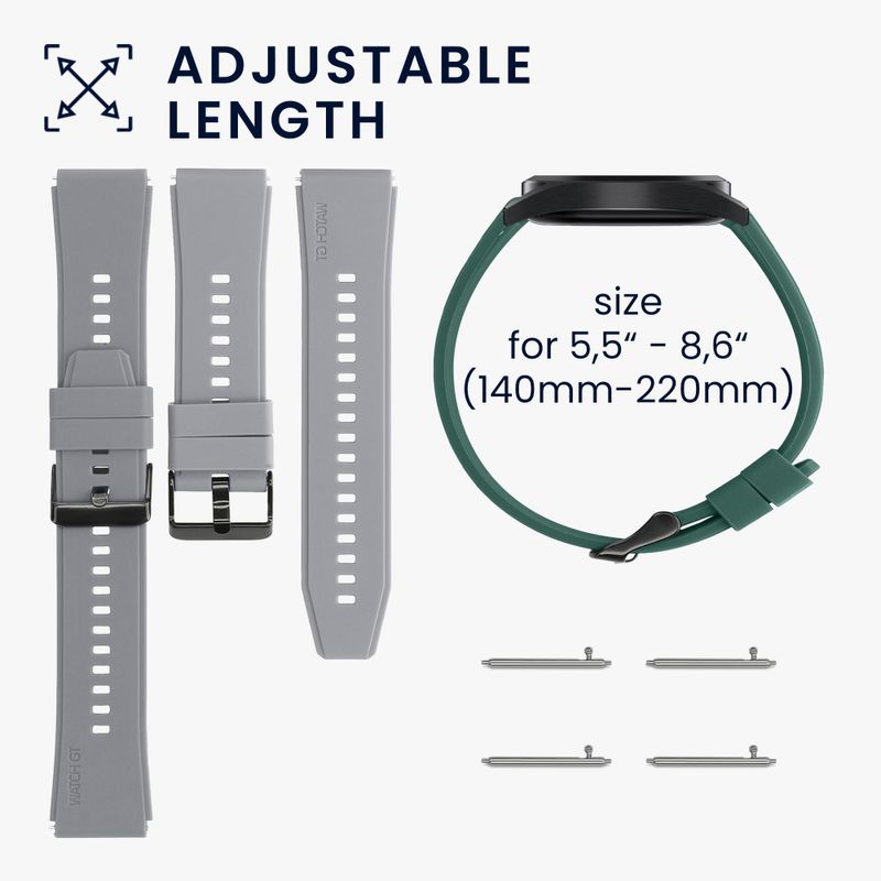 Laptop, Telefoane si Tablete - Wearables si gadgeturi - Wearables - Accesorii wearables - Set 2 curele pentru Xiaomi Mi Watch Color Sport/Watch S1 Active, Kwmobile, Gri/Verde, Silicon, 58971.02 - Infinity.ro