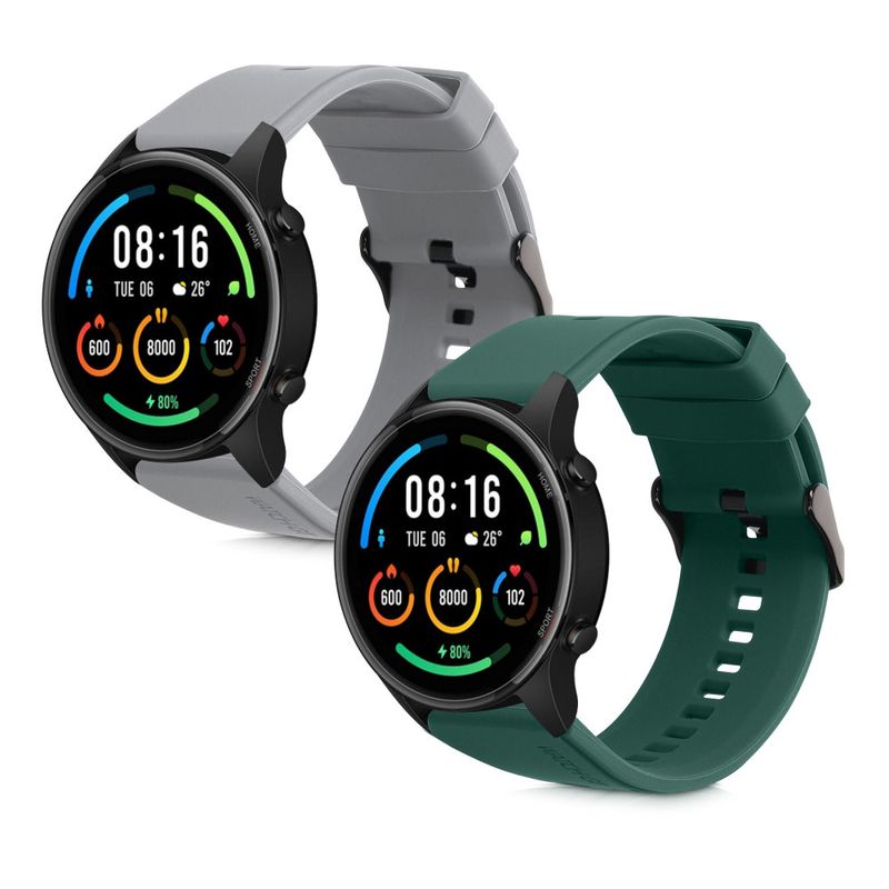 Laptop, Telefoane si Tablete - Wearables si gadgeturi - Wearables - Accesorii wearables - Set 2 curele pentru Xiaomi Mi Watch Color Sport/Watch S1 Active, Kwmobile, Gri/Verde, Silicon, 58971.02 - Infinity.ro