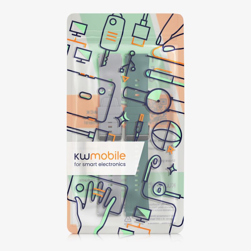Laptop, Telefoane si Tablete - Wearables si gadgeturi - Wearables - Accesorii wearables - Set 2 curele pentru Xiaomi Mi Watch Color Sport/Watch S1 Active, Kwmobile, Gri/Verde, Silicon, 58971.02 - Infinity.ro