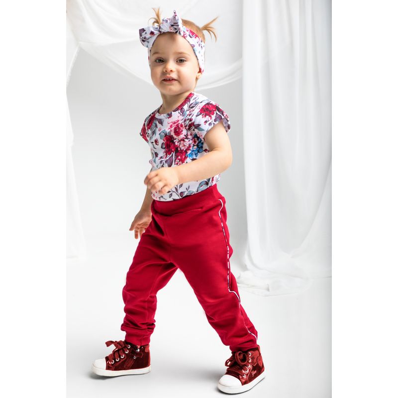 Fashion, accesorii si bijuterii - Copii - Imbracaminte copii - Pantaloni copii - Pantalon de trening (180277) Colectia "Kate" 2021 Visiniu Marime 110 - Infinity.ro