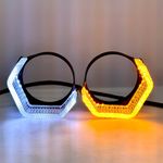 Auto si Moto - Piese auto si accesorii - Caroserie - Faruri, stopuri si proiectoare - Set de 2 inele rectangulare DRL / lumina de zi si semnalizare compatibil lupe 3 inchi - Infinity.ro