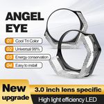 Auto si Moto - Piese auto si accesorii - Caroserie - Faruri, stopuri si proiectoare - Set de 2 inele rectangulare DRL / lumina de zi si semnalizare compatibil lupe 3 inchi - Infinity.ro