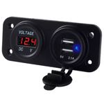Auto si Moto - Electronice auto - Accesorii electronice auto - Voltmetru cu 2 x porturi incarcare USB, alimentare 12V - Infinity.ro